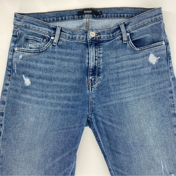 HUDSON Lana Boyfriend High Rise Straight Leg Light Blue Jeans in Everest - Picture 3 of 14